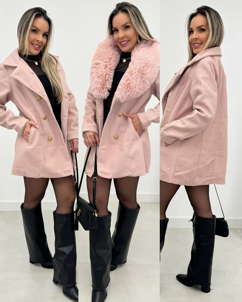 Casaco de Lã Batida